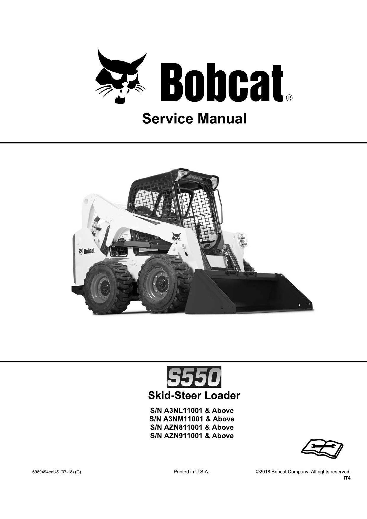 S550 Skid-Steer Loader Service Manual Bobcat